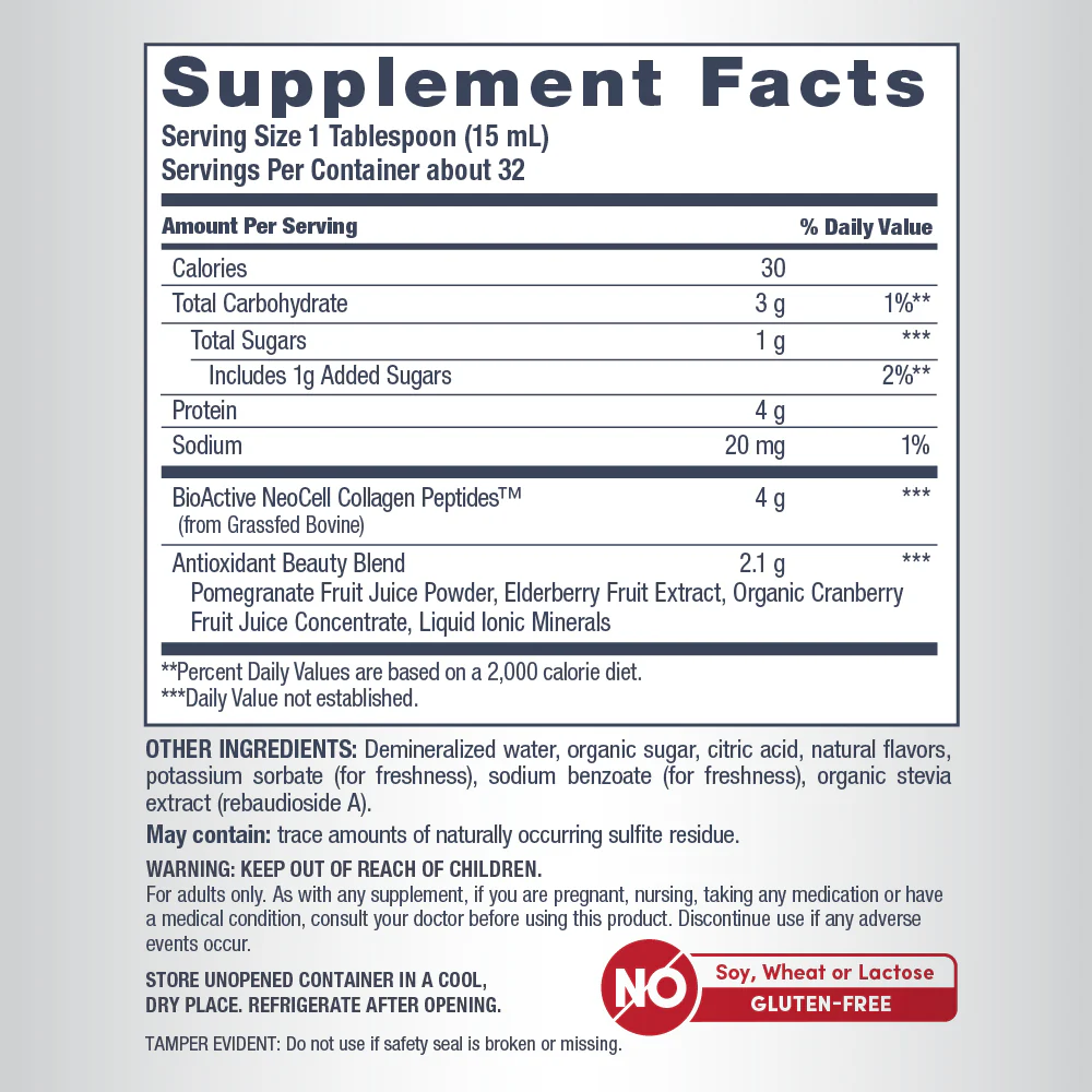 Collagen Liquid Pomegranate Flavor, 16 fl oz (473 mL) Liquid - Image 3