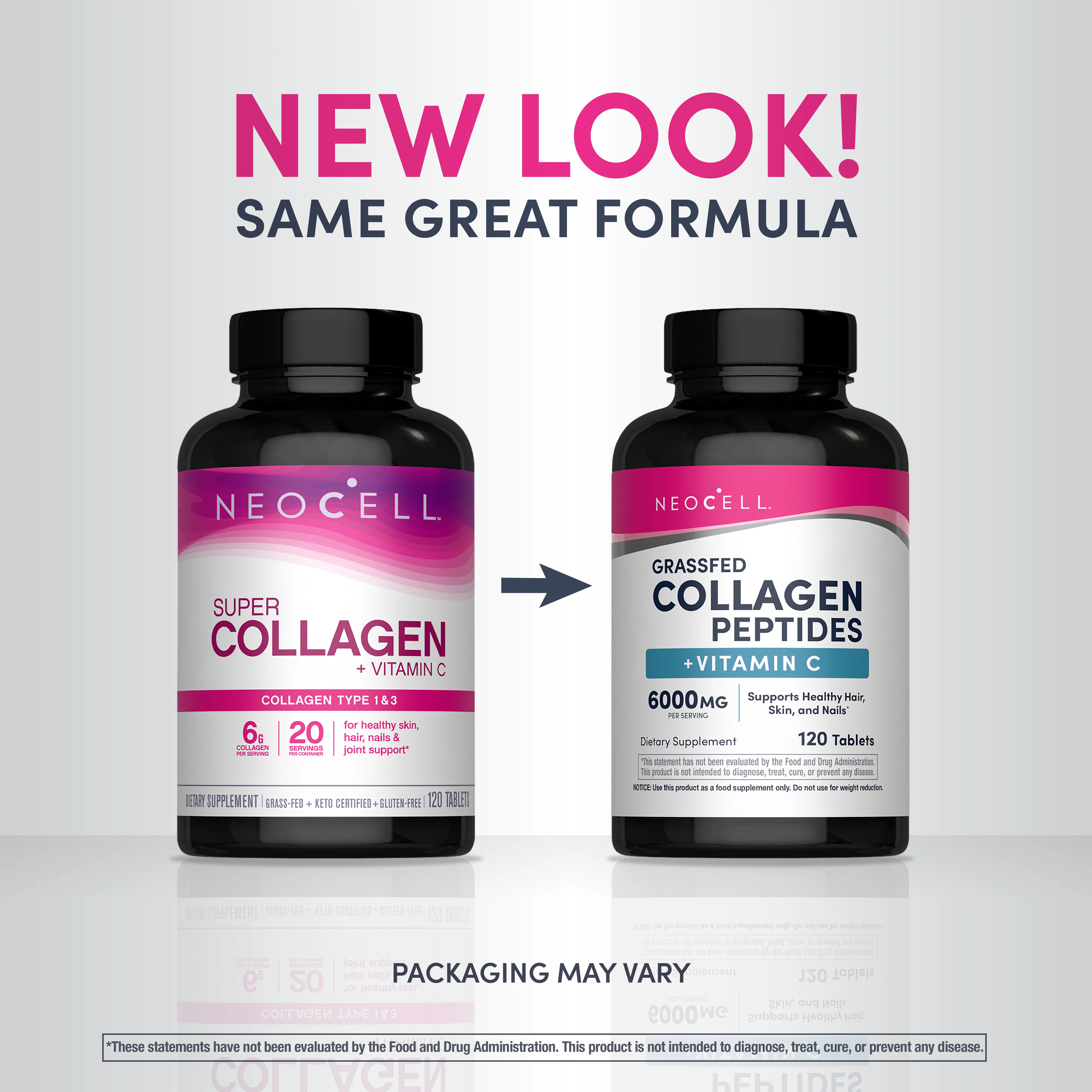 Grassfed Collagen Peptides + C, 6000 mg, 120 Caplets - Image 3