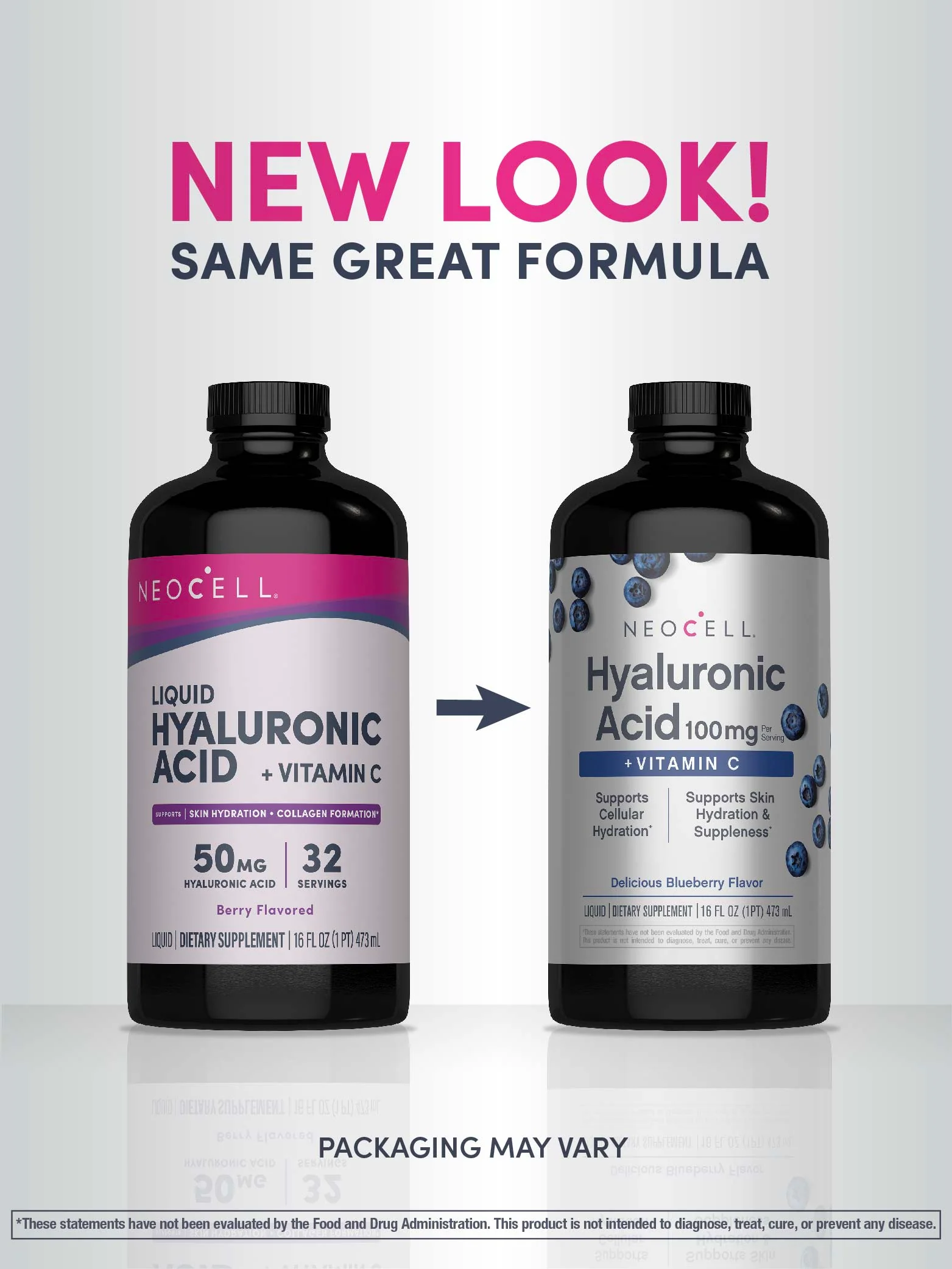 Hyaluronic Acid 100 mg plus C Liquid Blueberry Flavor, 16 fl oz (473 mL) Liquid - Image 3