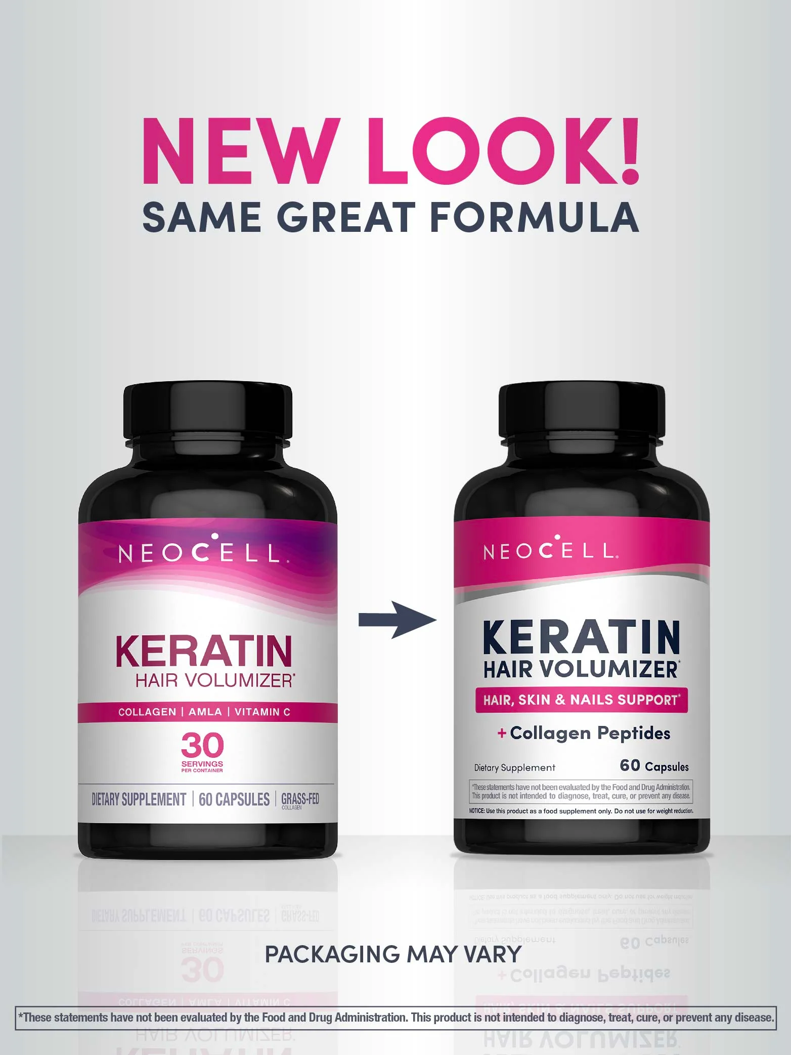Keratin Hair Volumizer, 60 Vegetarian Capsules - Image 3