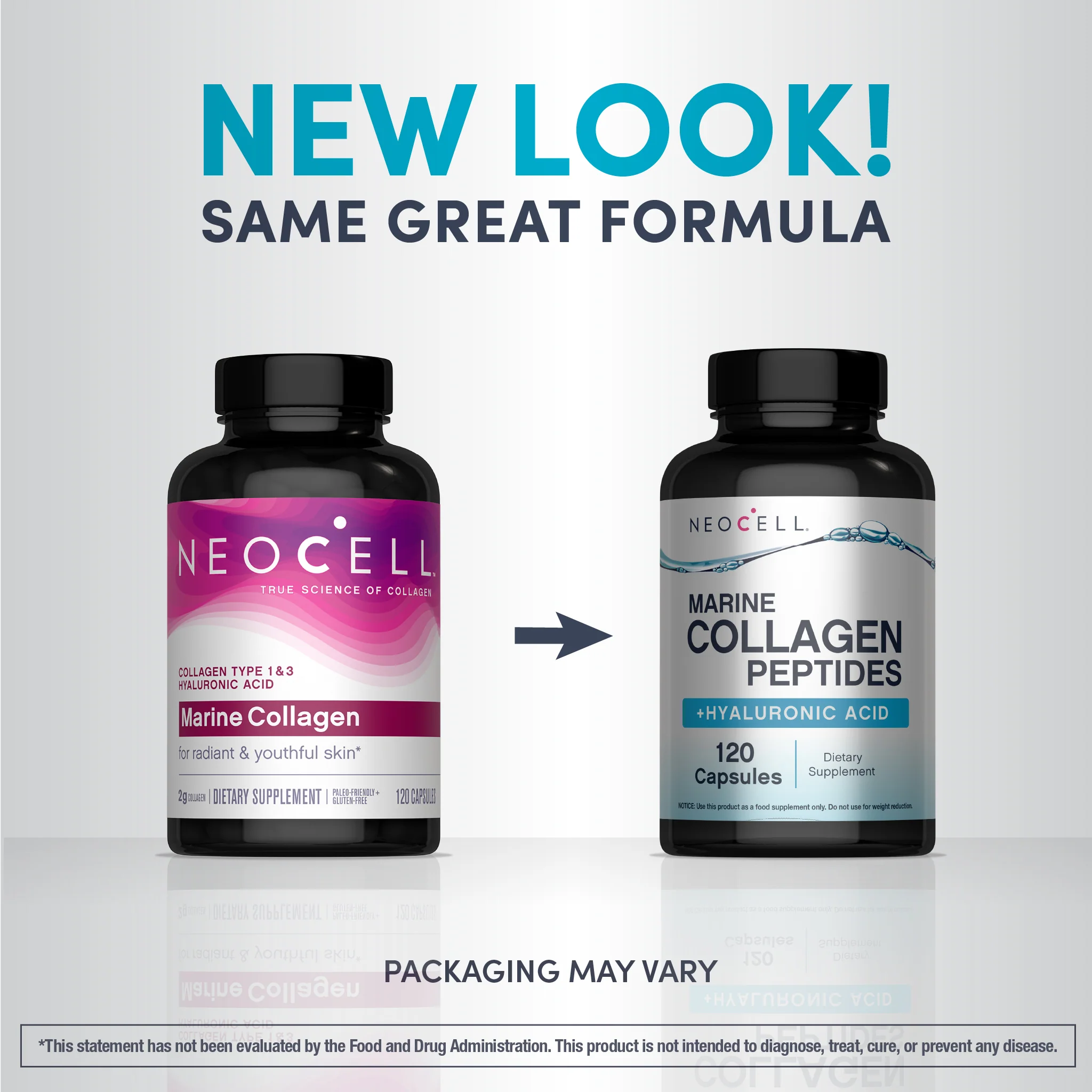 Marine Collagen Peptides + Hyaluronic Acid, 120 Fish Gelatin Capsules - Image 3