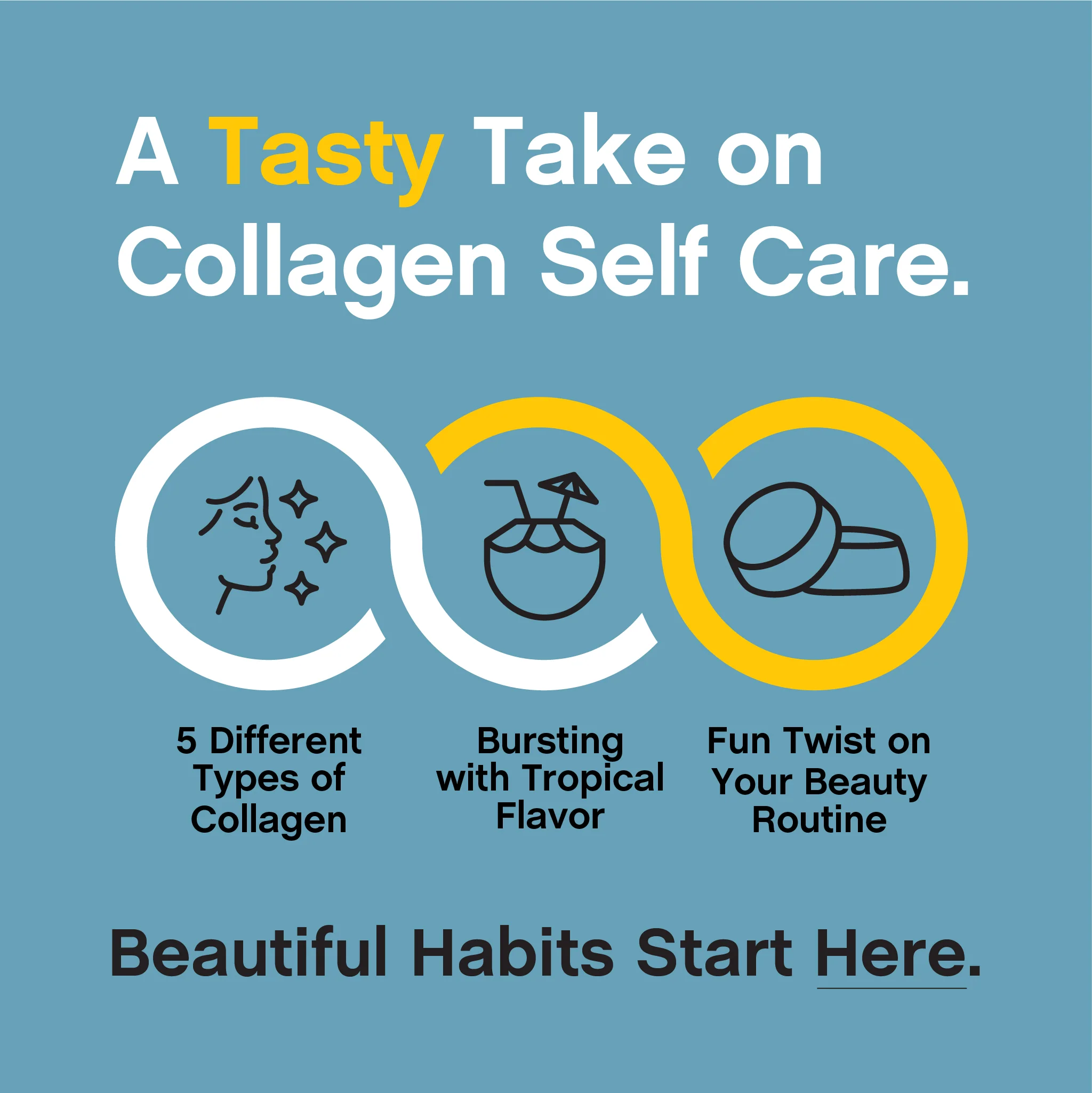 Multi Collagen Bio-Peptides Gummies Tropical Fruit Flavor, 60 Tasty Gummies - Image 3