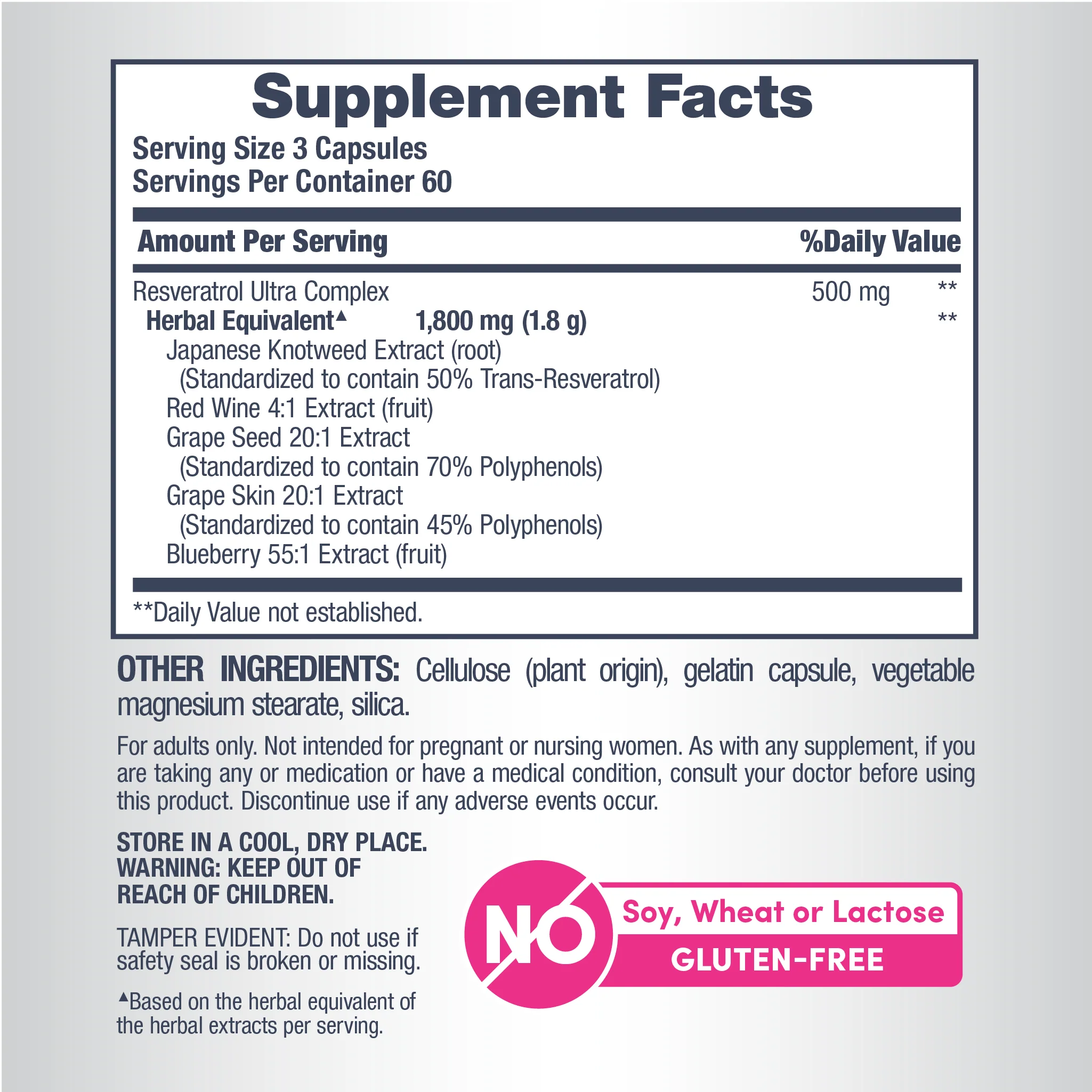 Resveratrol Ultra Complex, 200 Capsules - Image 3